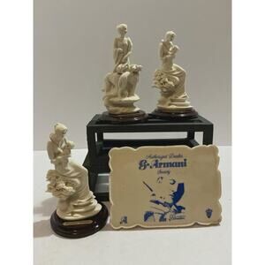 Lot 4 Giuseppe Armani Florence Figurine Lot Plaque Lady Dogs Maternity 1994